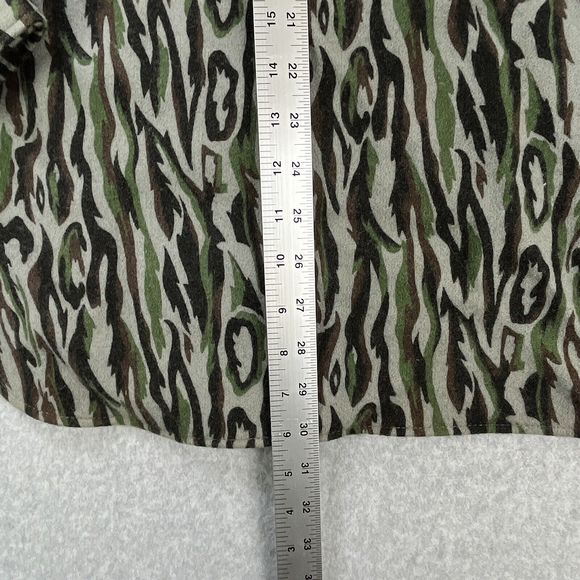 Vintage 80s Woolrich Wool Button Up Shirt Mens Small Tree Bark Camo Made In USA - Picture 6 of 13